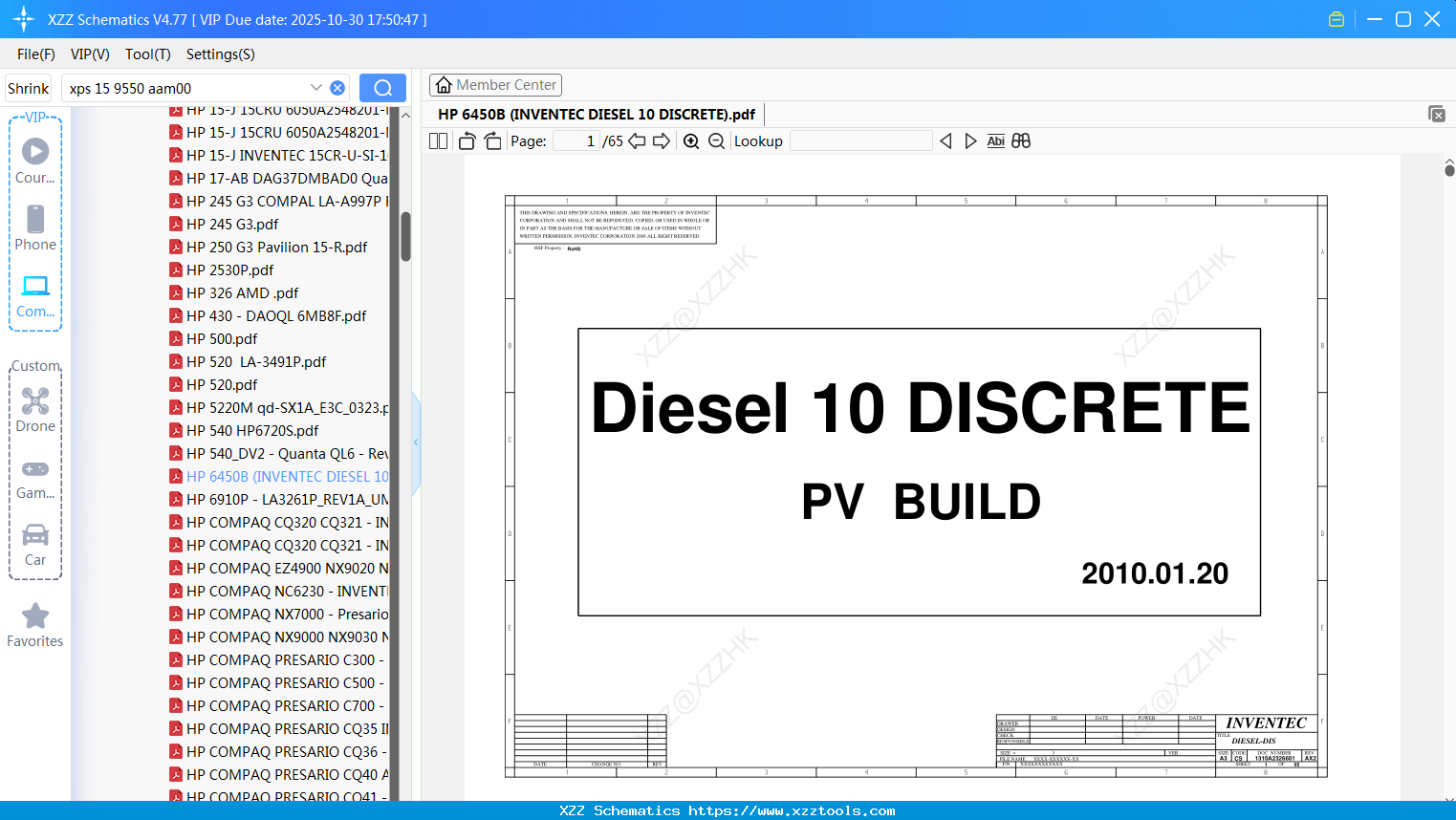 Laptop HP 6450B (INVENTEC DIESEL 10 DISCRETE)